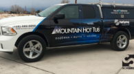 Mountain Hot Tub Pickup and Topper Vehicle Wrap